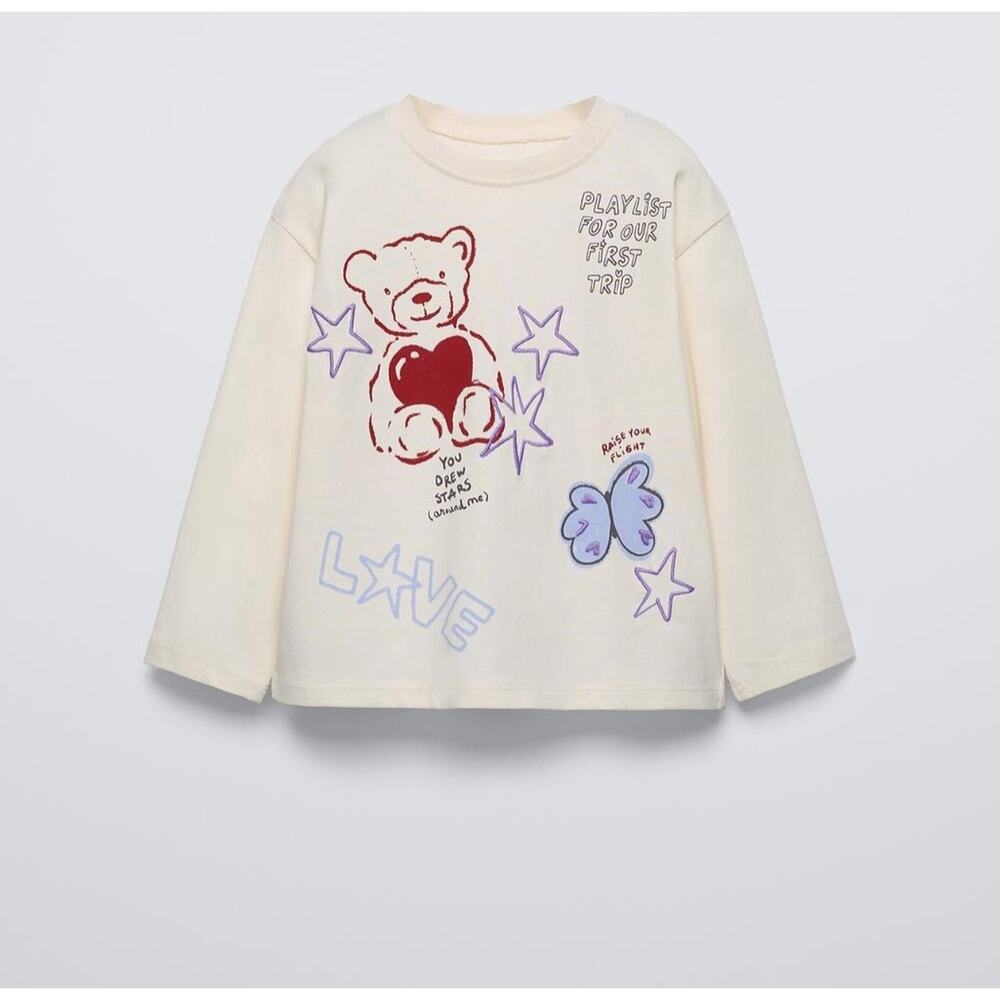 Zara Cream Doodle Tee